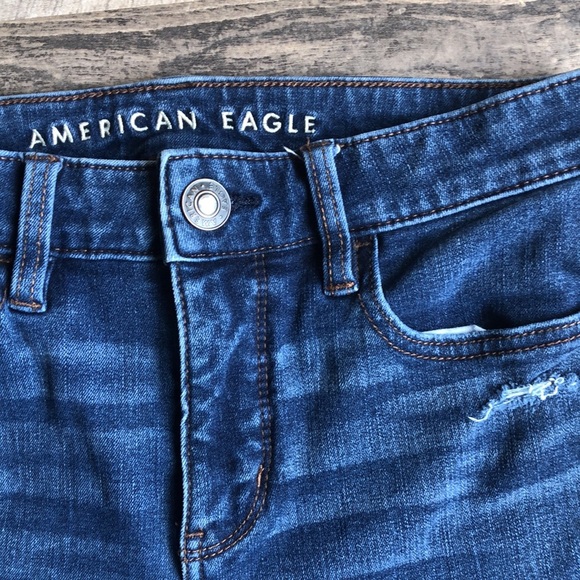 American Eagle Womens Size 4 Skinny The Dream Jean Distressed High Waisted Blue - Picture 4 of 9